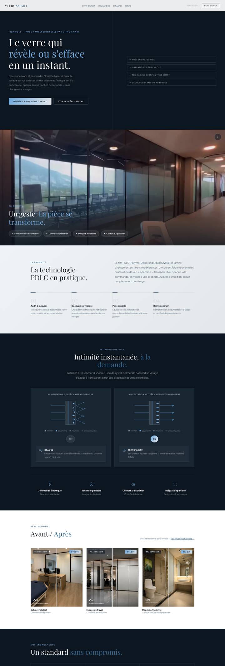 Le site VitroSmart affiché sur un ordinateur